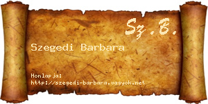 Szegedi Barbara névjegykártya